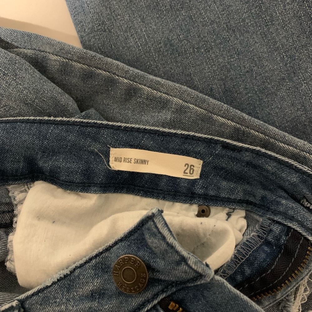 Mid Rise Skinny Blue Jeans